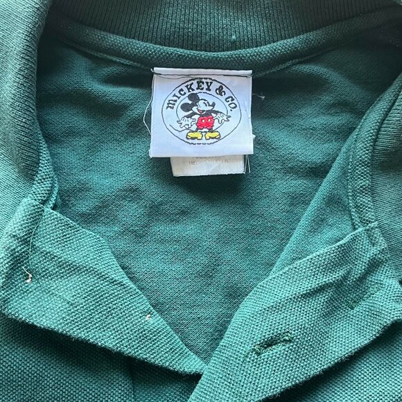 Vintage Green Mickey Mouse Golf Polo, Disney Polo, Men's Large Polo, Cotton Polo - Picture 4 of 7
